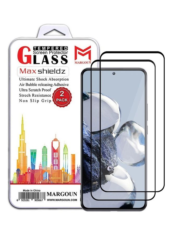 MARGOUN 2 Pack For Xiaomi 12T Screen Protector Scratch And Shatter Resistant Full Glue Back Clear - Image 1