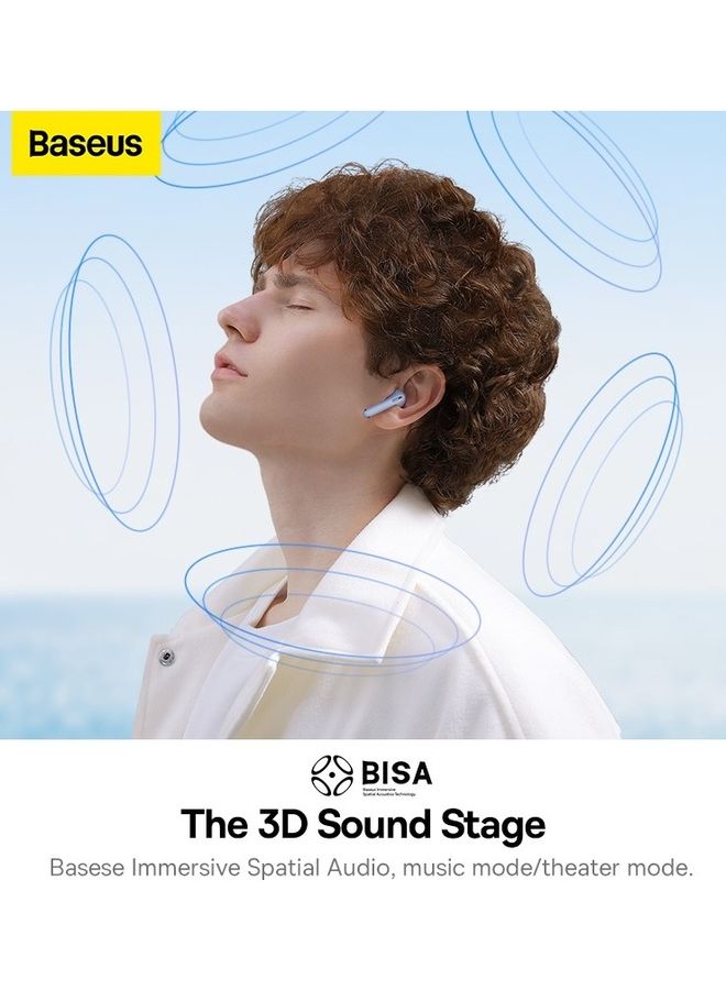 Baseus - Bowie WX5 True Wireless Earphones /blue/ 30H Playback Bluetooth 5.3 TWS Earbuds with 4 ENC Mics + AI Noise Cancellation Algorithm 0.06s Low Latency Fast  Charge Ear Buds for Android and iOS Blue - Image 1
