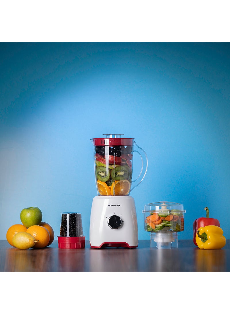 Olsenmark - 3 In 1 Multifunctional Blender 1.6 L 600.0 W OMSB2336 White/Clear - Image 1