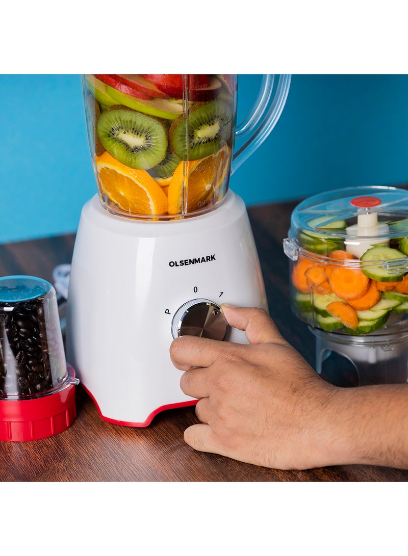 Olsenmark - 3 In 1 Multifunctional Blender 1.6 L 600.0 W OMSB2336 White/Clear - Image 1
