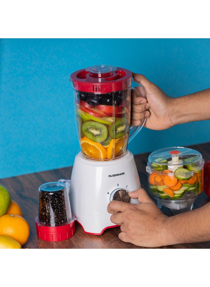 Olsenmark - 3 In 1 Multifunctional Blender 1.6 L 600.0 W OMSB2336 White/Clear - Image 1