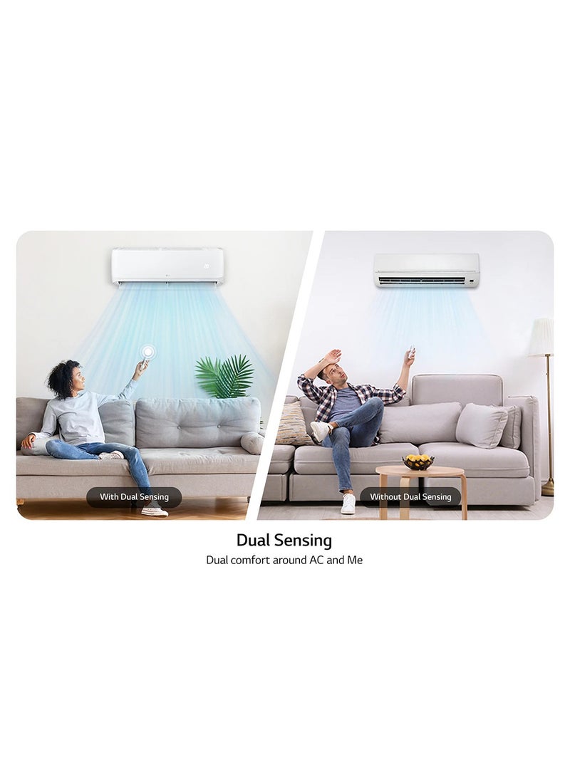 LG - 1.5 Ton Split Air Conditioner with Rotary Compressor, 2024 Model with WiFi, T3 Cool Only, 410 Gas, 4 Way Swing  1.5 TON T18ZCA White - Image 1