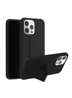 MARGOUN Hand Grip Foldable Magnetic Kickstand Wrist Strap Finger Grip Case Cover For Apple iPhone 14 Pro Max 6.7 inch Black  - Image 1