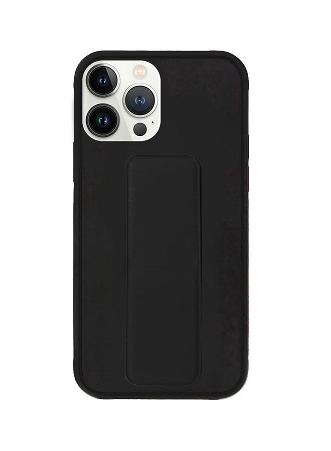 MARGOUN - Hand Grip Foldable Magnetic Kickstand Wrist Strap Finger Grip Case Cover For Apple iPhone 14 Pro Max 6.7 inch Black - Image 1