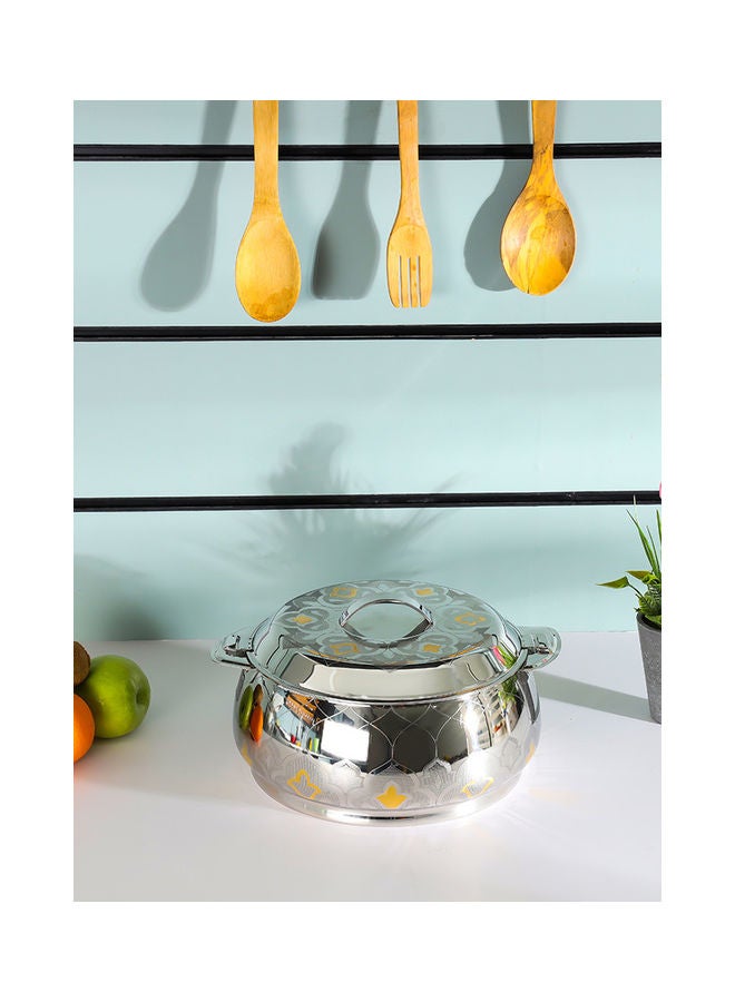 Royalford Food-Grade Hot And Cold Hotpot With Double Wall Vacuum Insulation| Firm Twist Lock To Keep Food Fresh For Long| Elegant And Unique Design Perfect For Rice Roti Curry| Silver and Golden Silver and Golden 28x28x17 cmml - Image 3