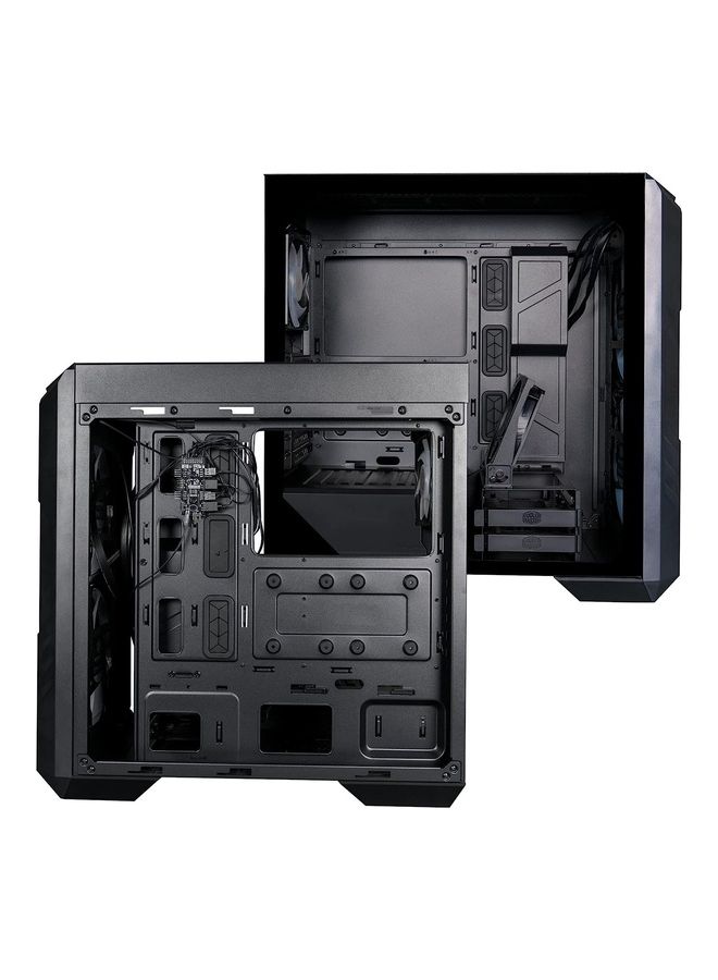 COOLER MASTER - HAF 500 High Airflow ATX Mid-Tower With Mesh Front Panel, Dual 200mm Customizable ARG Lighting Fans, Rotatable GPU Fan, USB 3.2 Gen 2 Type C And Tempered Glass Black - Image 1
