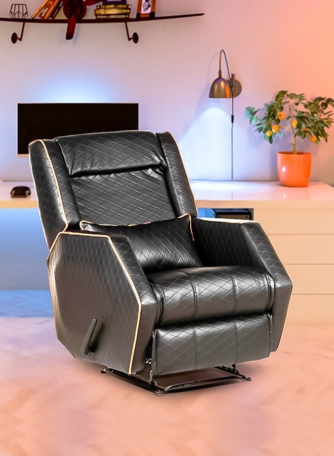 Rocking Gaming Recliner With Controllable And Cushion Backrest Black 85x100x75cm - v1688466352/N50658360A_1