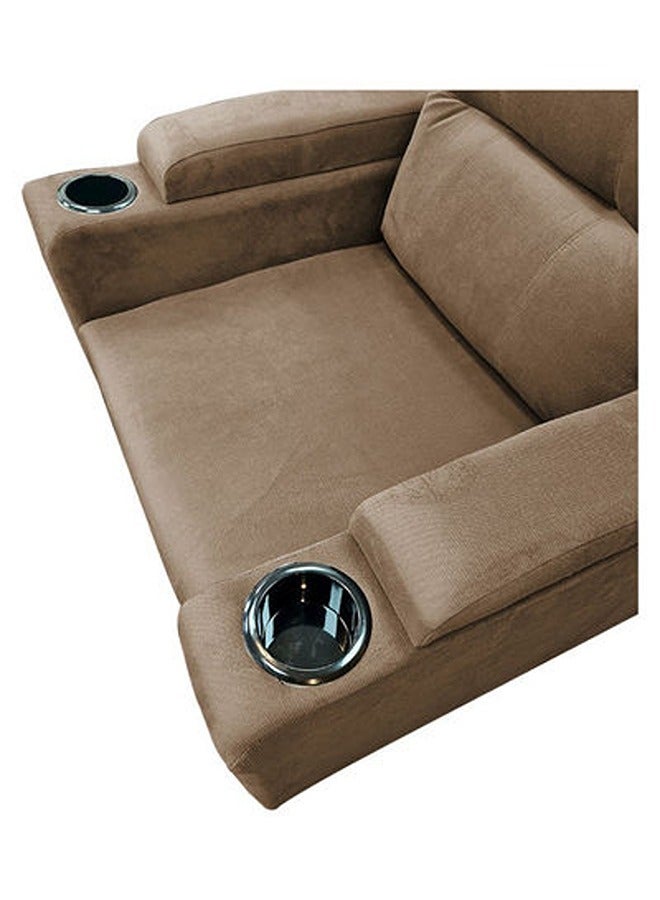 REGAL IN HOUSE Cinema Chair Upholstered With Cup Holder Brown 90x95x80cm  - Image 3