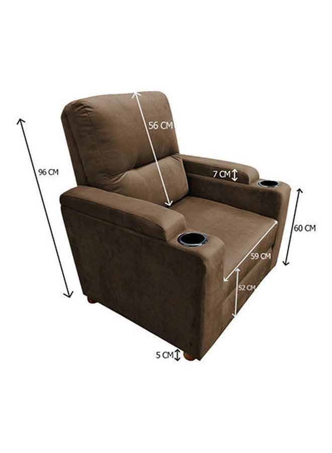 REGAL IN HOUSE Cinema Chair Upholstered With Cup Holder Brown 90x95x80cm  - Image 5