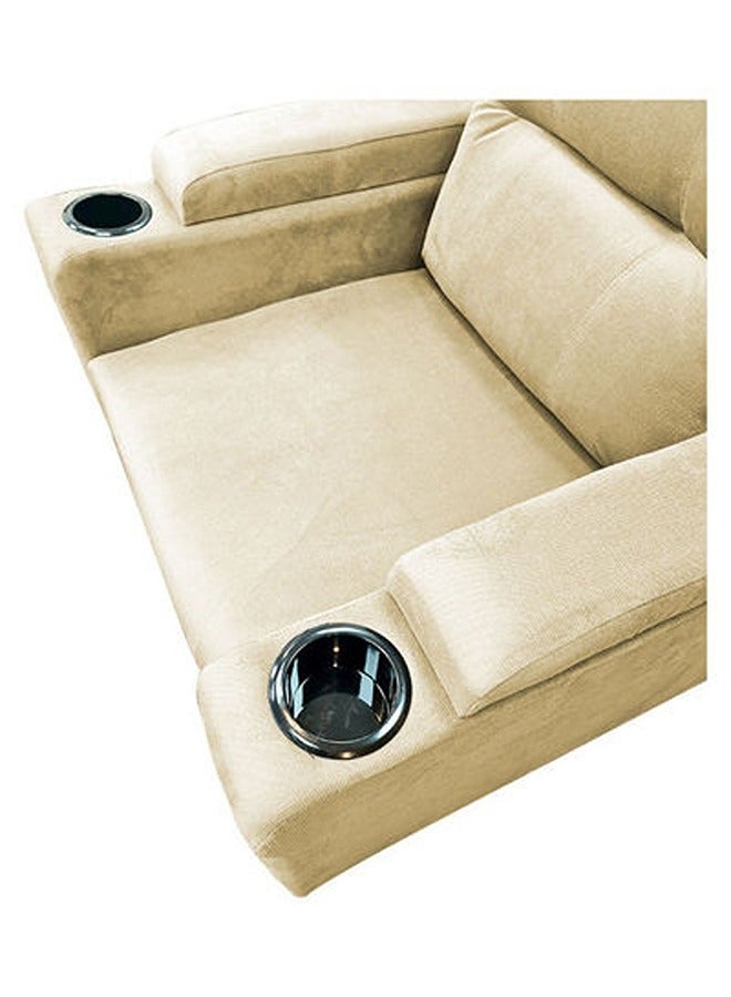 REGAL IN HOUSE Cinema Chair Upholstered With Cup Holder Beige 90x95x80cm  - Image 3