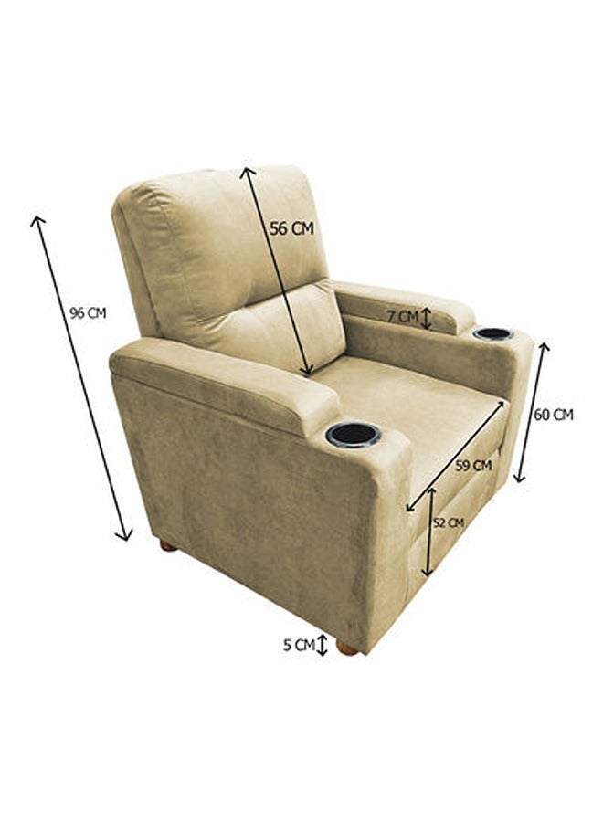 REGAL IN HOUSE Cinema Chair Upholstered With Cup Holder Beige 90x95x80cm  - Image 5