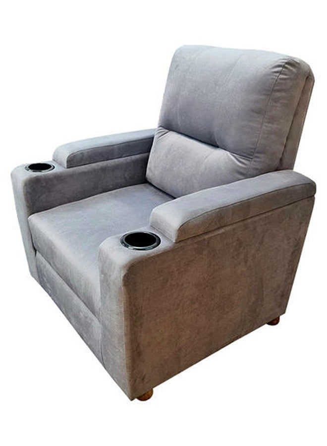 REGAL IN HOUSE Cinema Chair Upholstered With Cup Holder Grey 90x95x80cm  - Image 2