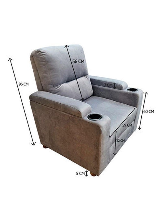 REGAL IN HOUSE Cinema Chair Upholstered With Cup Holder Grey 90x95x80cm  - Image 5