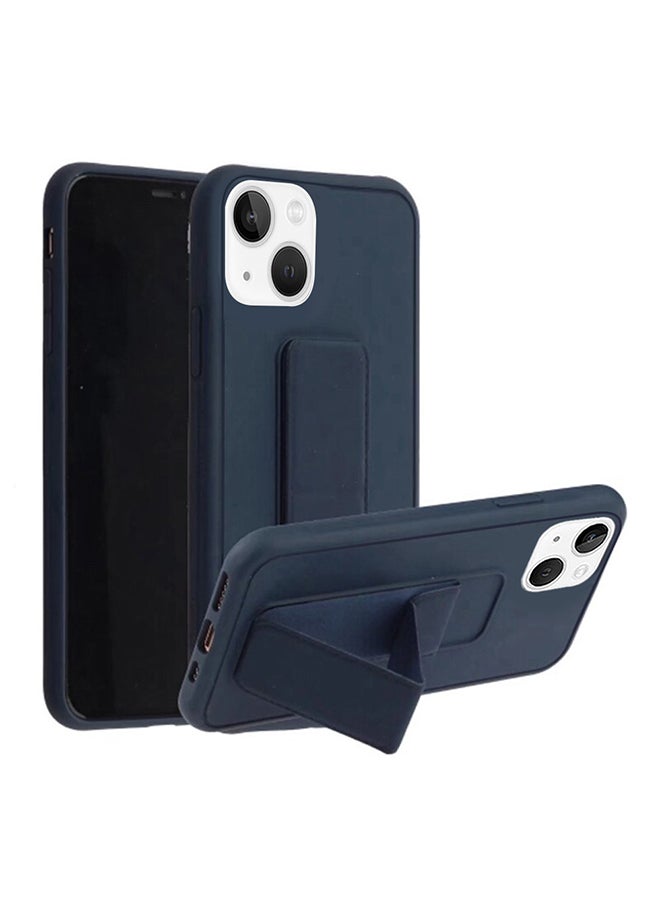MARGOUN - Apple iPhone 14 Case With Hand Grip Foldable Magnetic Kickstand Wrist Strap Finger Grip Cover 6.1 Inch Dark Blue - Image 1