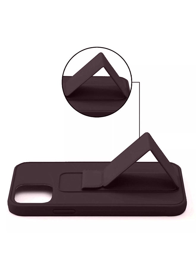 MARGOUN Hand Grip Foldable Magnetic Kickstand Wrist Strap Finger Grip Case Cover For Apple iPhone 14 6.1 inch Maroon Maroon - Image 3