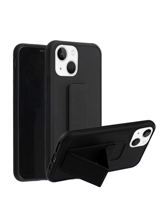 MARGOUN - Hand Grip Foldable Magnetic Kickstand Wrist Strap Finger Grip Case Cover For Apple iPhone 14 6.1 inch Black - Image 1