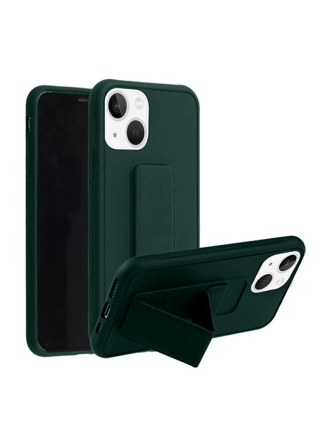 MARGOUN Hand Grip Foldable Magnetic Kickstand Wrist Strap Finger Grip Case Cover For Apple iPhone 14 6.1 inch Dark Green - Image 1
