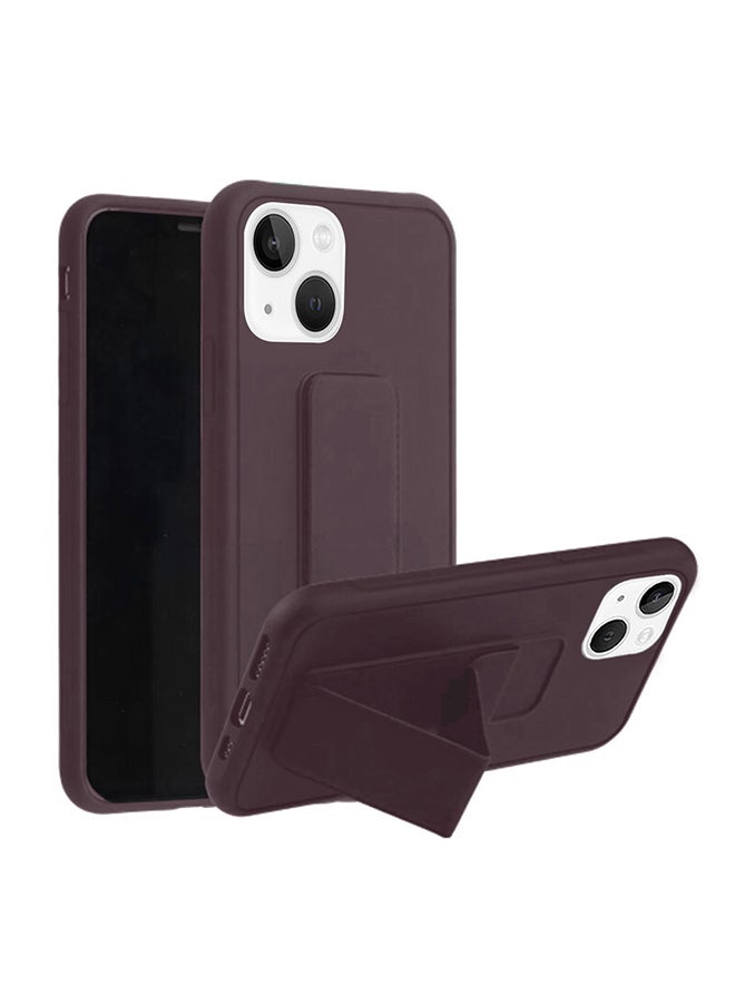 MARGOUN - Hand Grip Foldable Magnetic Kickstand Wrist Strap Finger Grip Case Cover For Apple iPhone 14 Plus 6.7 inch Maroon - Image 1