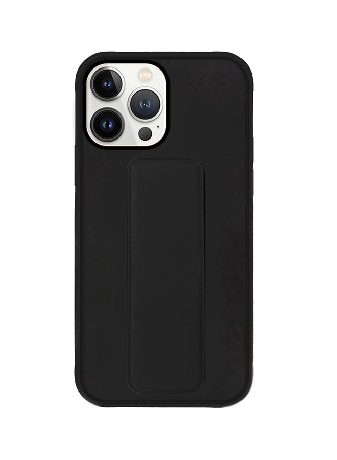 MARGOUN Hand Grip Foldable Magnetic Kickstand Wrist Strap Finger Grip Case Cover For Apple iPhone 14 Pro 6.1 inch Black - Image 3