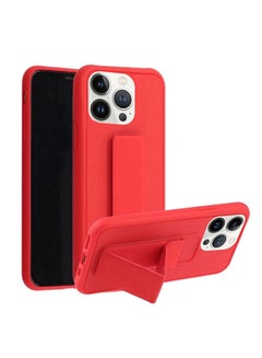 MARGOUN Hand Grip Foldable Magnetic Kickstand Wrist Strap Finger Grip Case Cover For Apple iPhone 14 Pro 6.1 inch Red  - Image 1