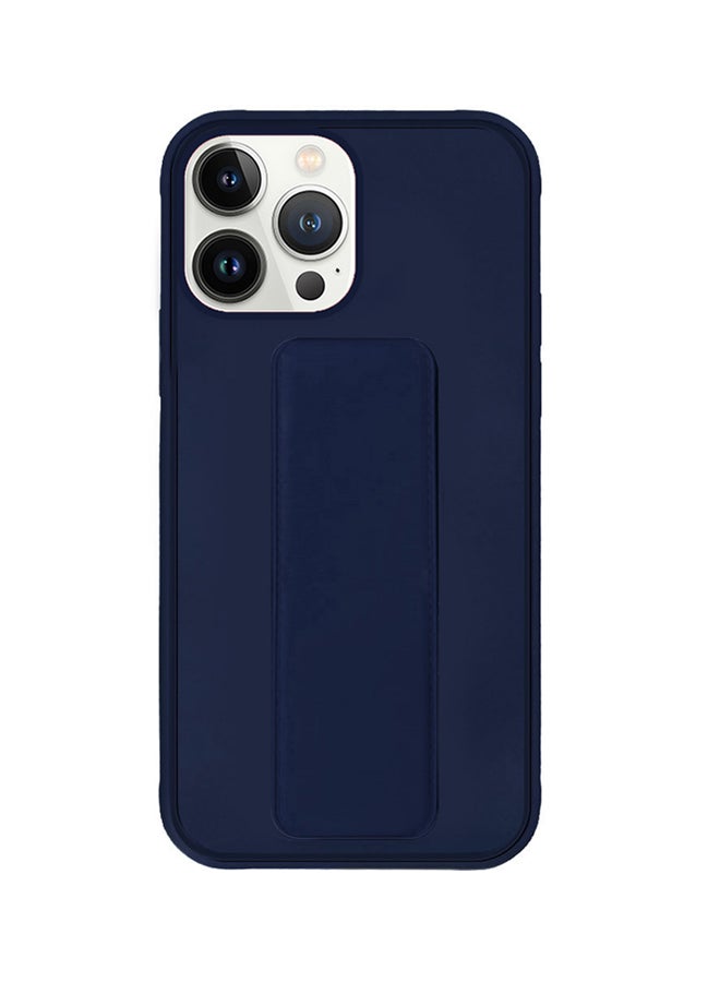 MARGOUN Hand Grip Foldable Magnetic Kickstand Wrist Strap Finger Grip Case Cover For Apple iPhone 14 Pro 6.1 inch Dark Blue - Image 2