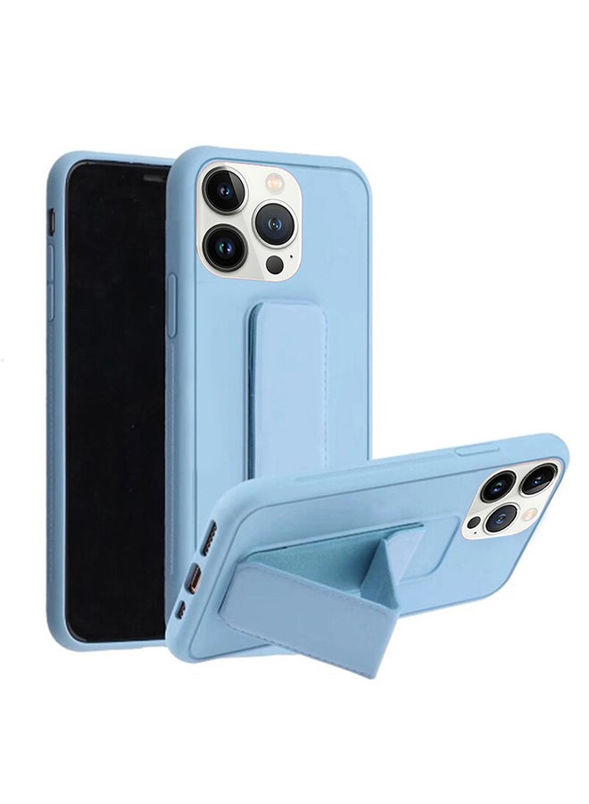 MARGOUN Apple iPhone 14 Pro Case With Hand Grip Foldable Magnetic Kickstand Wrist Strap Finger Grip Cover 6.1 Inch Light Blue - Image 1