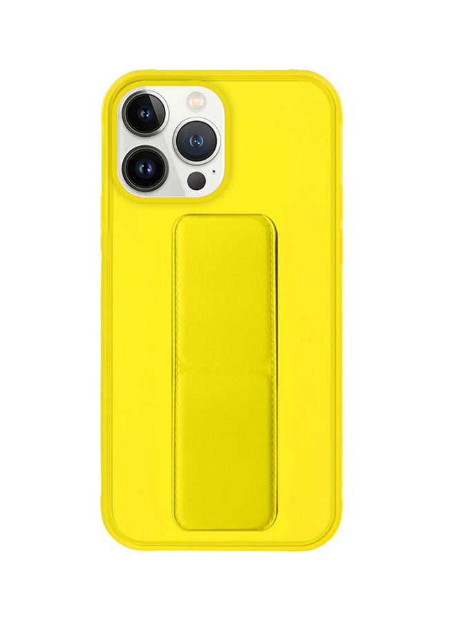 MARGOUN Hand Grip Foldable Magnetic Kickstand Wrist Strap Finger Grip Case Cover For Apple iPhone 14 Pro Max 6.7 inch Yellow - Image 2