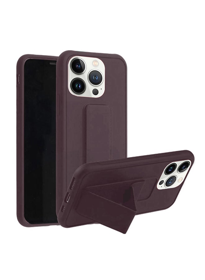 MARGOUN Hand Grip Foldable Magnetic Kickstand Wrist Strap Case Cover For iPhone 14 Pro Max 6.7-Inch Maroon - Image 1