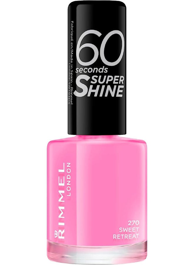 RIMMEL LONDON 60 Seconds Super Shine Nail Polish, 8 ml - 0.25 fl oz 270 Sweet Retreat - Image 1