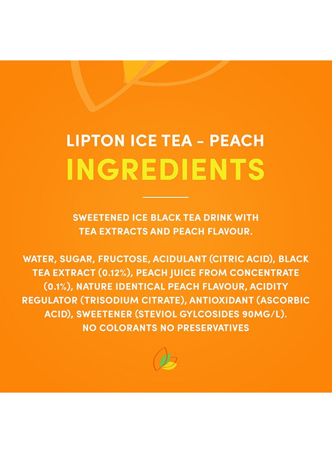 Lipton - Ice Tea, Non-Carbonated Low Calories Refreshing Drink Peach 320ml Pack of 6 - Image 1