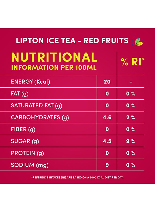 ليبتون شاي مثلج بالفواكه الحمراء، مشروب منعش منخفض السعرات الحرارية غير مكربن - Image 3