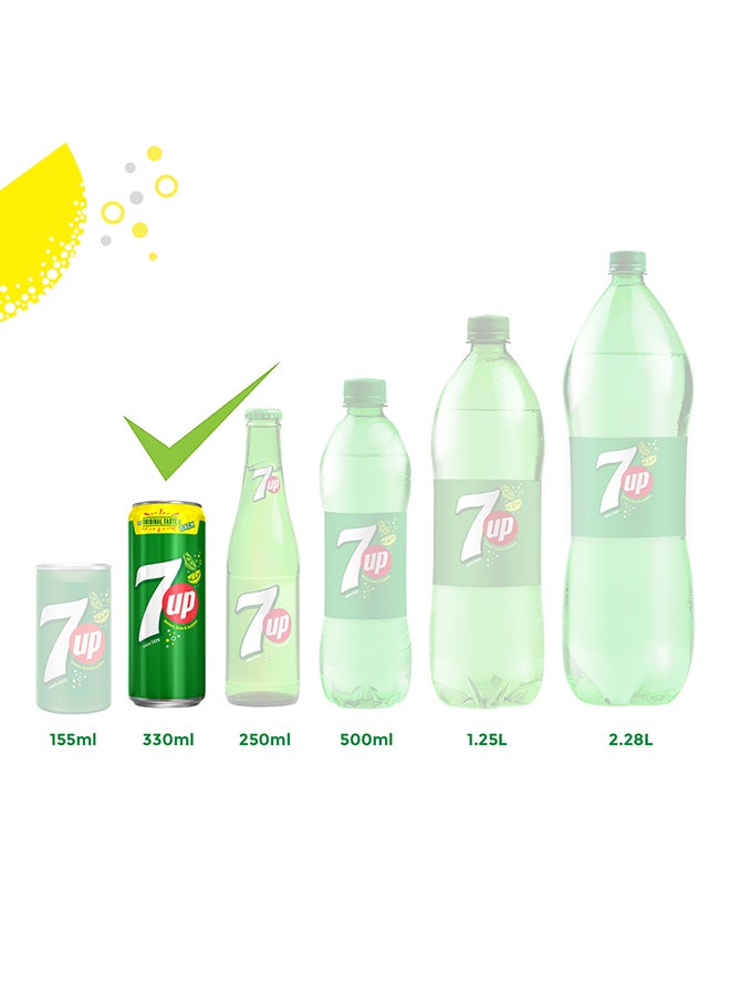 7up - Carbonated Soft Drink Cans 330ml Pack of 6 - Image 1