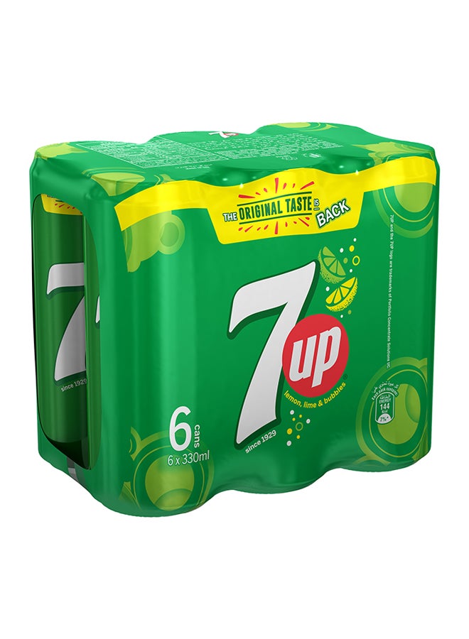 7up - Carbonated Soft Drink Cans 330ml Pack of 6 - Image 1
