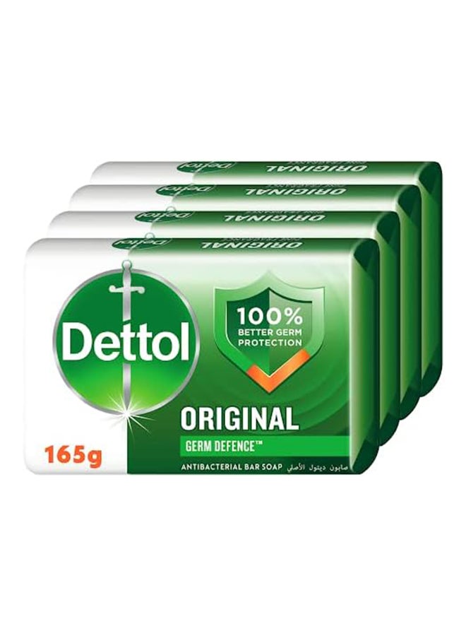 Dettol Original Anti-Bacterial Bar Soap Pack Of 4 165grams  - Image 1