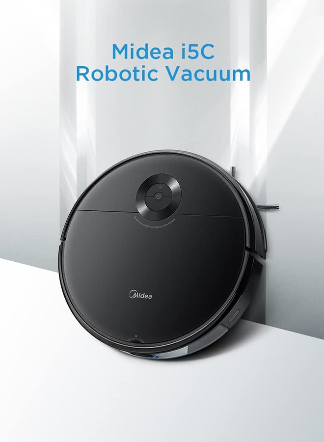 Midea - Robot Vacuum cleaner,strong suction with BLDC motor, Sweep and Wet Mopping, 3 level to choose, Wi-Fi App & Voice Control with Msmartlife, Several cleaning modes, 2600mah battery 240 W I5C Black - Image 1