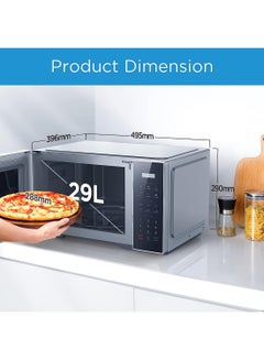 Midea Solo Digital Microwave Oven with 5 Power Levels & 8 Auto Menus,Child-Safety-Lock, Fast Reheat, Pull Open Door Handle, Cooking End Signal, Good for Home & Office, EM9P032MX 29 L 900 W EM9P032MX Silver  - Image 5