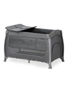 hauck Play And Relax Center Travel Cot, Melange Charcoalfast Folding And Compact, With Changing Mat And Travel Bag, 120Cm X 60Cm, From Birth 15Kg  - Image 1