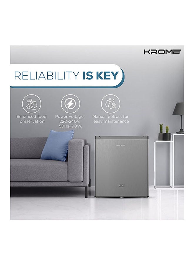 60L Single Reversible Door Refrigerator Energy Class A+ Ideal For Small Spaces Mini Fridge Suitable Kitchen Bedroom Office And Minibar KR-RDC 60H Inox