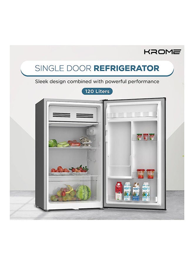120L Single Reversible Door Refrigerator Energy Class E F Ideal For Small Spaces Mini Fridge Suitable Kitchen Bedroom Office And Bar KR-RDC120H Inox