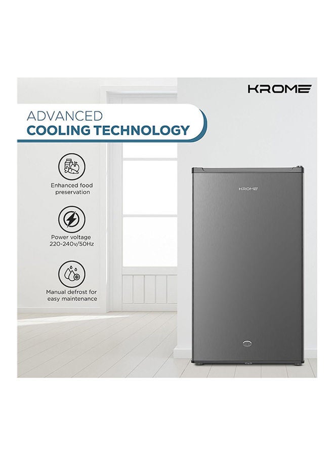 120L Single Reversible Door Refrigerator Energy Class E F Ideal For Small Spaces Mini Fridge Suitable Kitchen Bedroom Office And Bar KR-RDC120H Inox