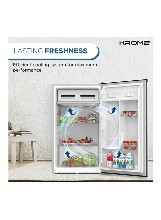 120L Single Reversible Door Refrigerator Energy Class E F Ideal For Small Spaces Mini Fridge Suitable Kitchen Bedroom Office And Bar KR-RDC120H Inox