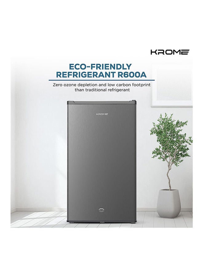120L Single Reversible Door Refrigerator Energy Class E F Ideal For Small Spaces Mini Fridge Suitable Kitchen Bedroom Office And Bar KR-RDC120H Inox