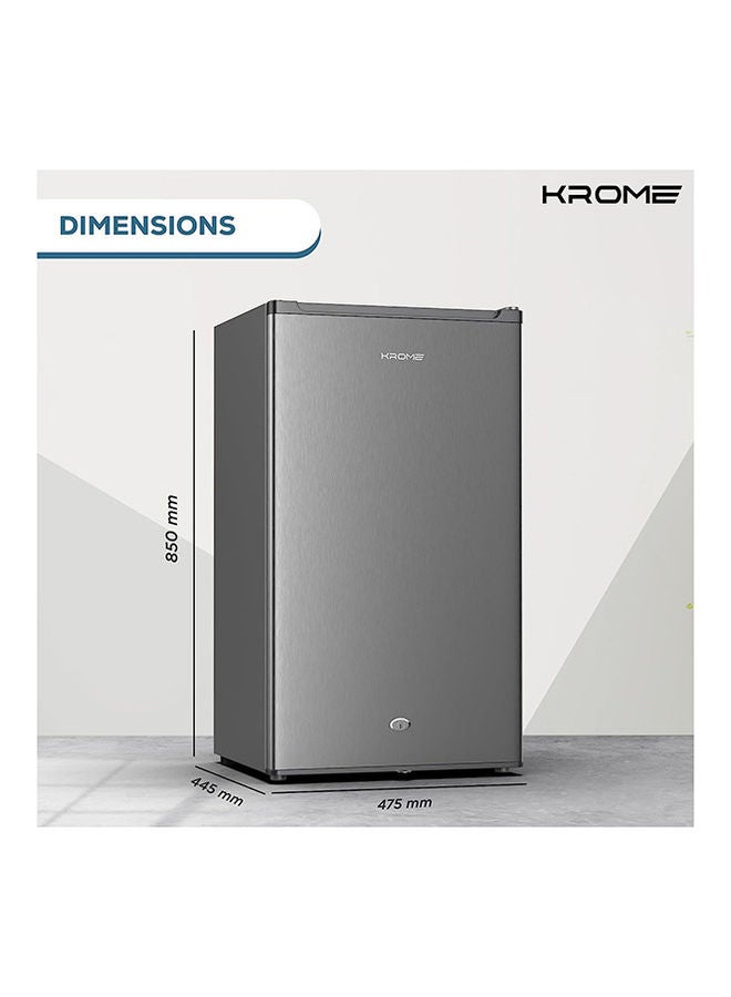 120L Single Reversible Door Refrigerator Energy Class E F Ideal For Small Spaces Mini Fridge Suitable Kitchen Bedroom Office And Bar KR-RDC120H Inox