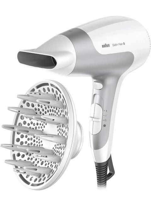 Satin Hair 5 Ionic Power Perfection Dryer White/Grey 19.6x10x28.5cm