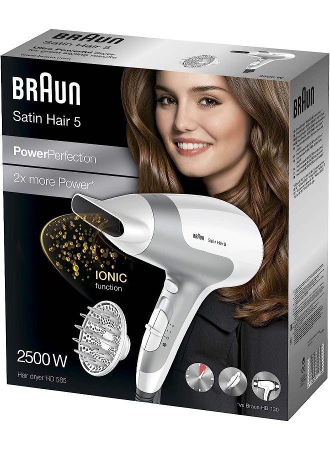 Satin Hair 5 Ionic Power Perfection Dryer White/Grey 19.6x10x28.5cm
