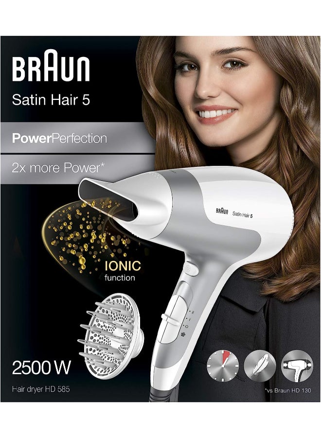 Satin Hair 5 Ionic Power Perfection Dryer White/Grey 19.6x10x28.5cm
