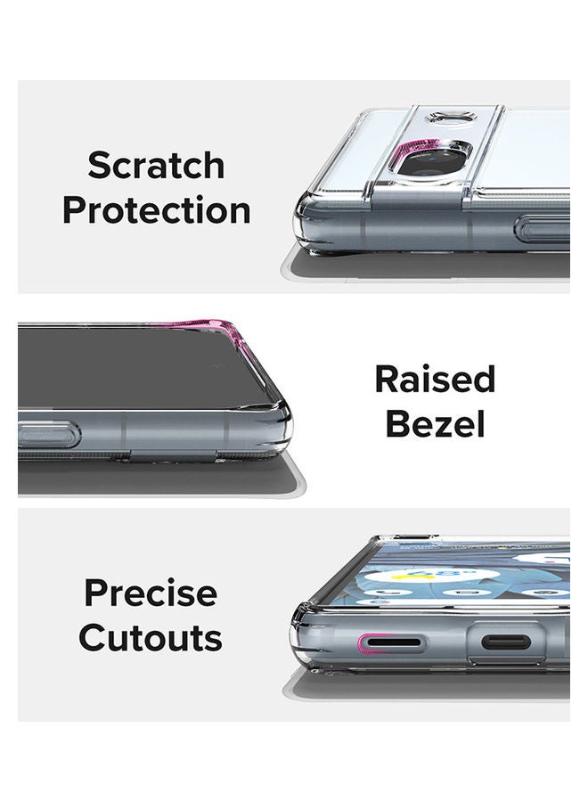 Ringke - Fusion Compatible with Google Pixel 7a Case Translucent Anti-Scratch Hard PC Back Shockproof TPU Bumper Protective Phone Cover - Clear - Image 1