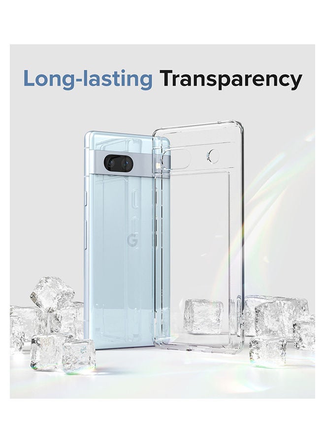 Ringke - Fusion Compatible with Google Pixel 7a Case Translucent Anti-Scratch Hard PC Back Shockproof TPU Bumper Protective Phone Cover - Clear - Image 1