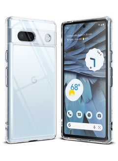 Ringke Fusion Compatible with Google Pixel 7a Case Translucent Anti-Scratch Hard PC Back Shockproof TPU Bumper Protective Phone Cover - Clear  - Image 1