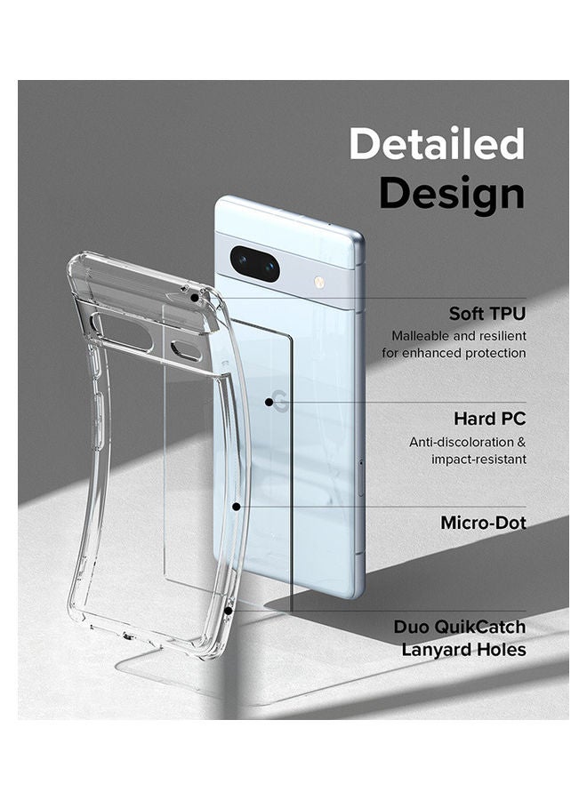 Ringke - Fusion Compatible with Google Pixel 7a Case Translucent Anti-Scratch Hard PC Back Shockproof TPU Bumper Protective Phone Cover - Clear - Image 1